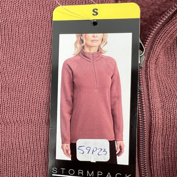 Storm Pack Women's Cozy Fleece Quarter Zip Pullover Sweater Rose Pink Small NWT - Picture 5 of 7